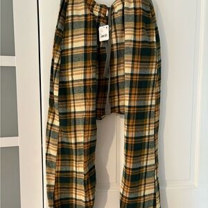 Free People Plaid Flannel Drop crotch harem Pants